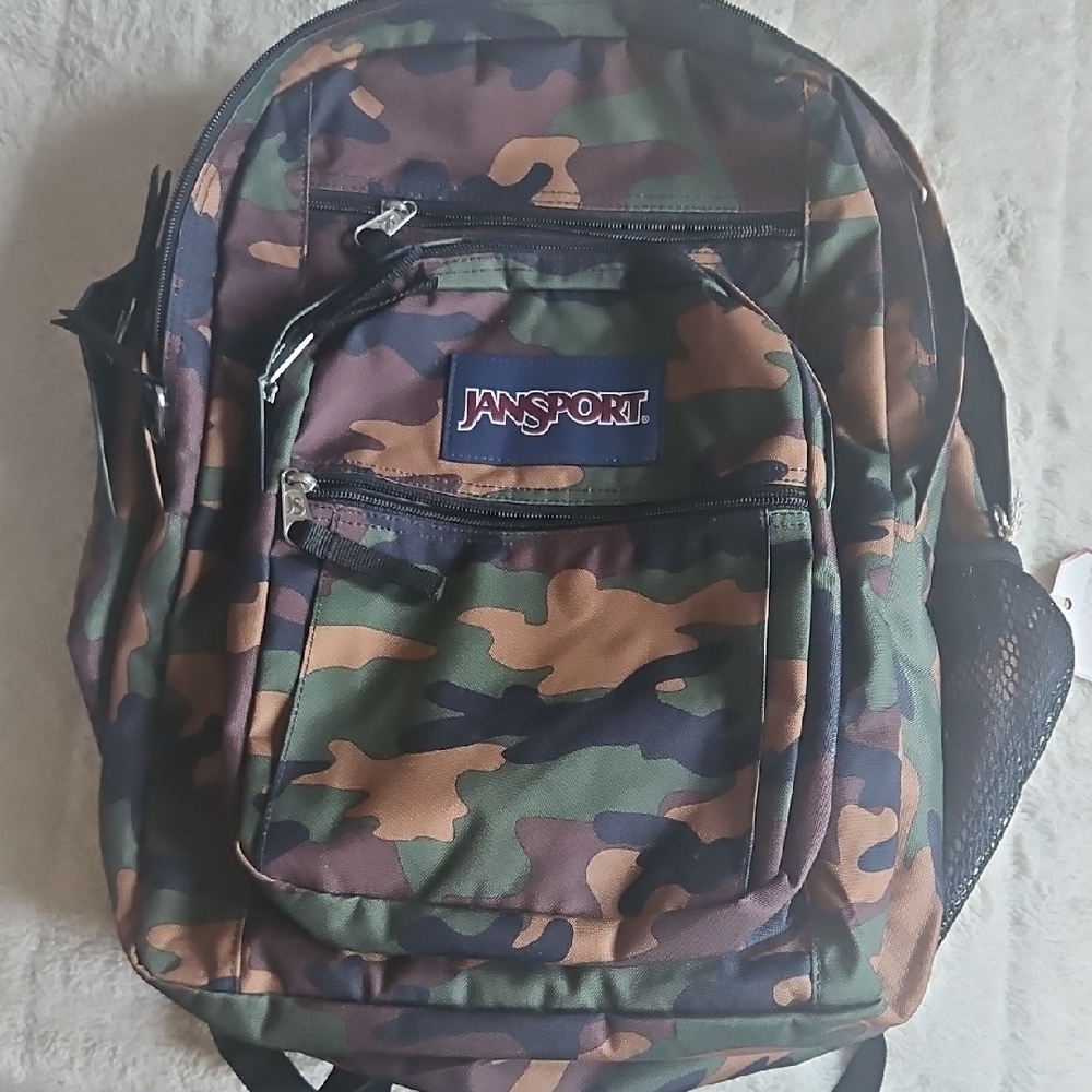Jansport Green and Brown Backpack Classic and Durable
